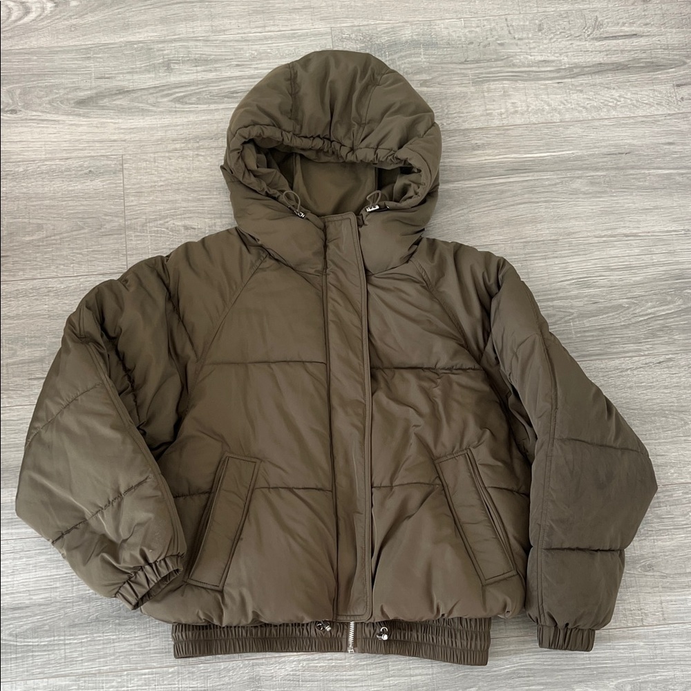 Zara Olive Puffer Jacket